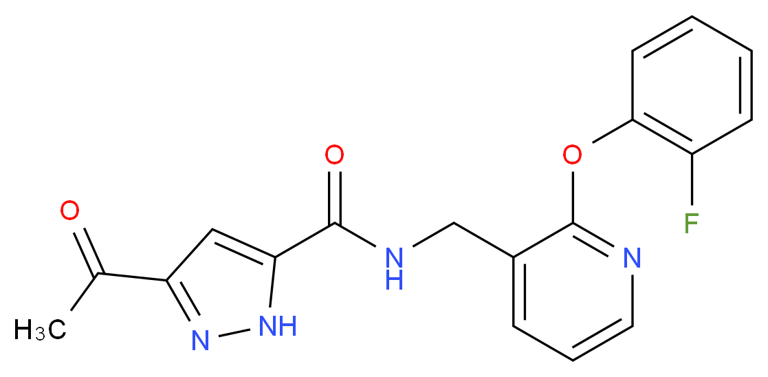 3-acetyl-N-{[2-(2-fluorophenoxy)pyridin-3-yl]methyl}-1H-pyrazole-5-carboxamide_分子结构_CAS_)