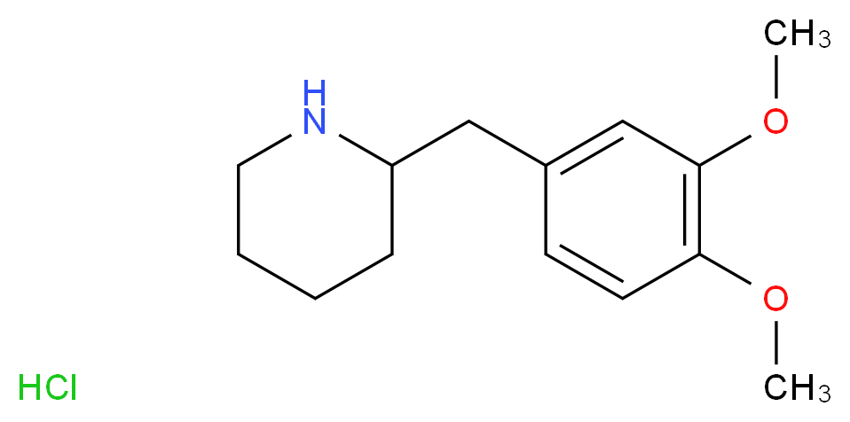 2-[(3,4-dimethoxyphenyl)methyl]piperidine hydrochloride_分子结构_CAS_109247-03-2