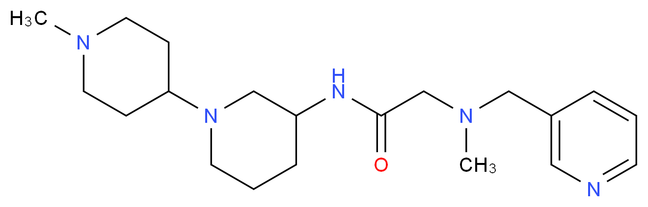 N~2~-methyl-N~1~-(1'-methyl-1,4'-bipiperidin-3-yl)-N~2~-(3-pyridinylmethyl)glycinamide_分子结构_CAS_)