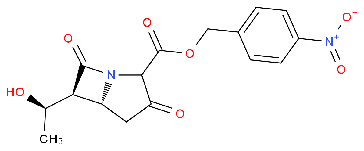 (4-nitrophenyl)methyl (5R,6S)-6-[(1R)-1-hydroxyethyl]-3,7-dioxo-1-azabicyclo[3.2.0]heptane-2-carboxylate_分子结构_CAS_74288-40-7