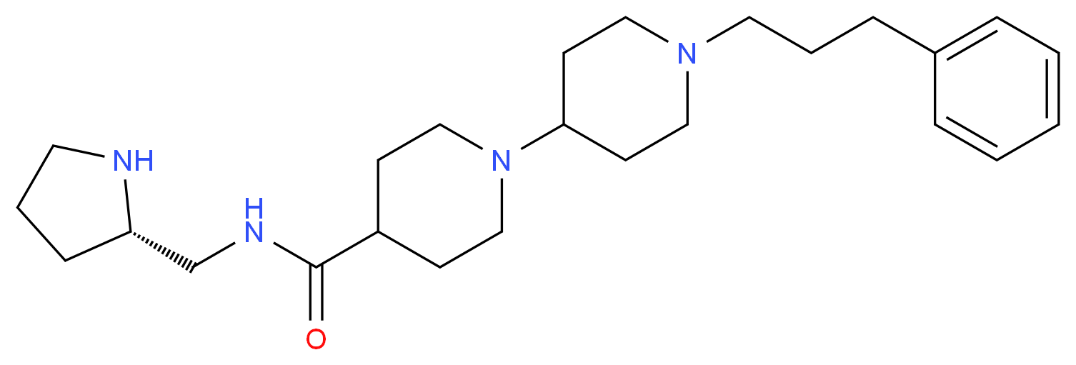 1'-(3-phenylpropyl)-N-[(2S)-pyrrolidin-2-ylmethyl]-1,4'-bipiperidine-4-carboxamide_分子结构_CAS_)