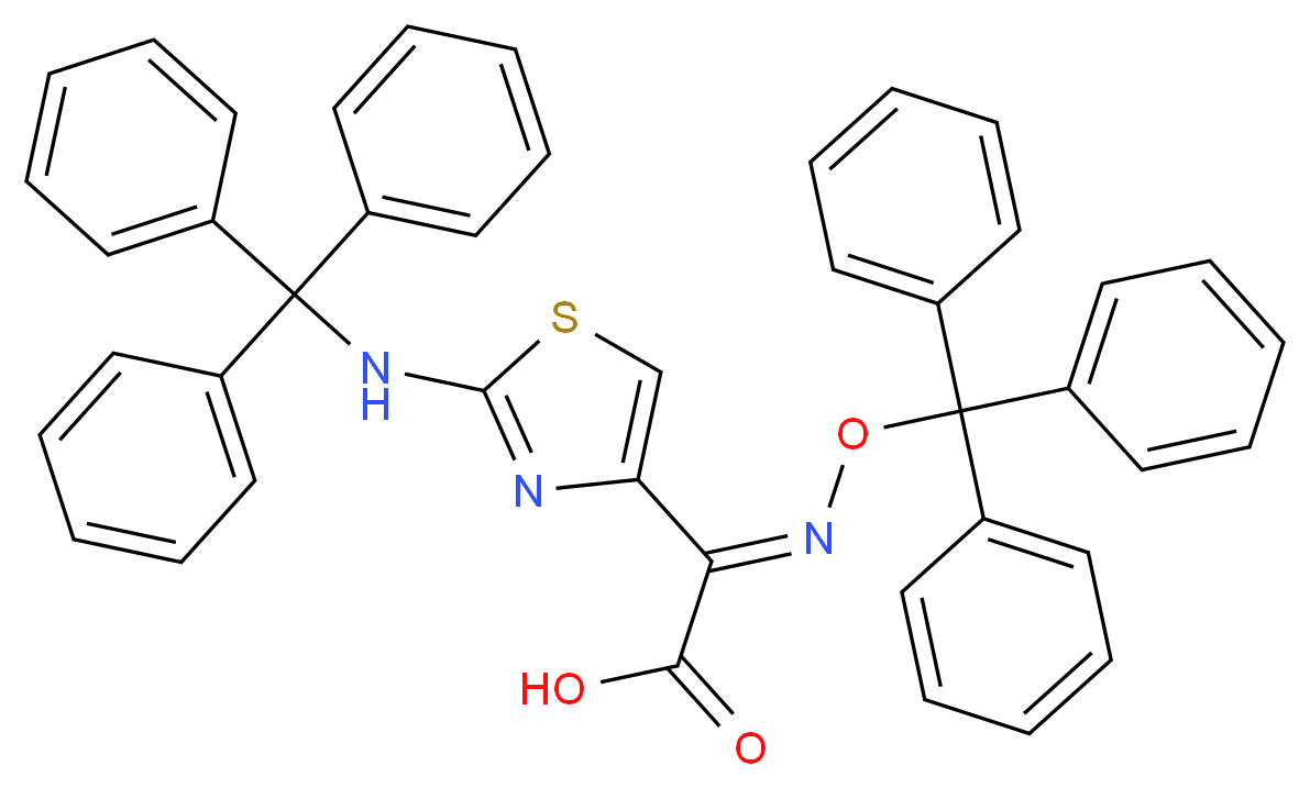 (E)-2-(Trityloxyimino)-2-[2-(tritylamino)thiazol-4-yl]acetic Acid_分子结构_CAS_69689-81-2)