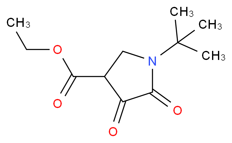 Ethyl 1-(tert-butyl)-4,5-dioxopyrrolidine-3-carboxylate_分子结构_CAS_5336-48-1)