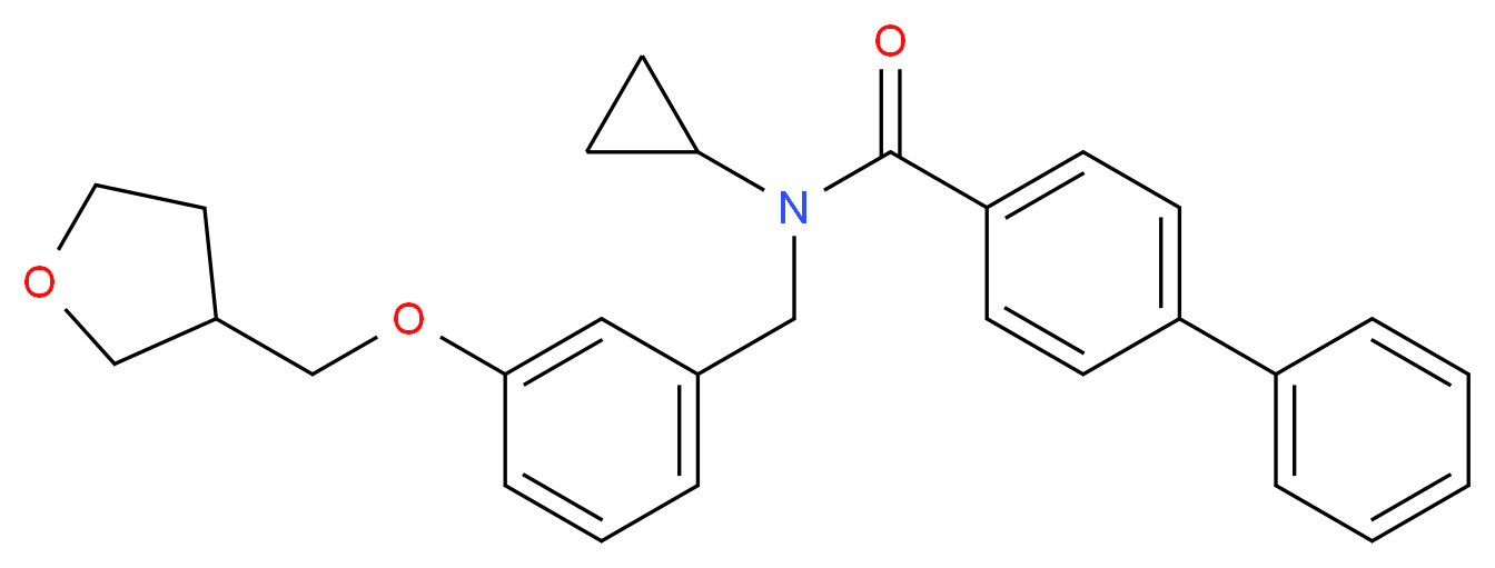 N-cyclopropyl-N-[3-(tetrahydro-3-furanylmethoxy)benzyl]-4-biphenylcarboxamide_分子结构_CAS_)