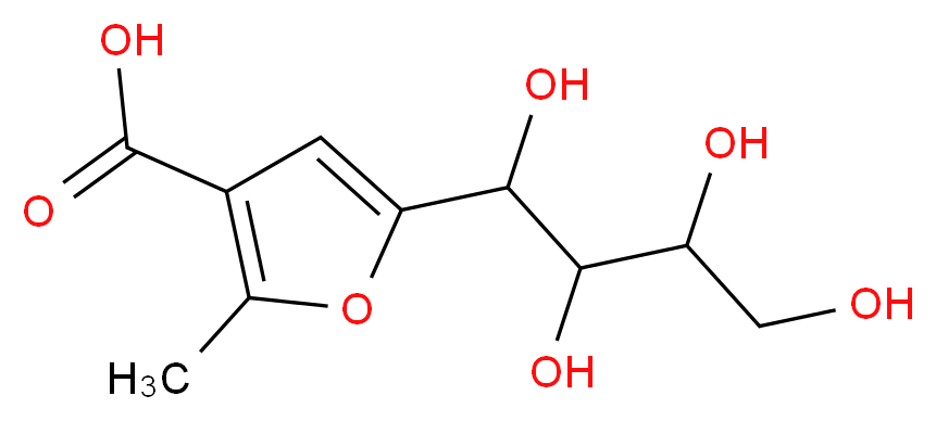 2-methyl-5-(1,2,3,4-tetrahydroxybutyl)-3-furoic acid_分子结构_CAS_14048-58-9)