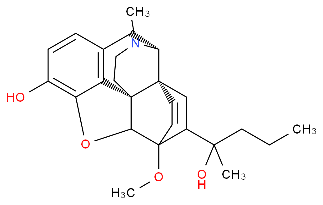 (1R,2R,6S)-19-(2-hydroxypentan-2-yl)-15-methoxy-3-methyl-13-oxa-3-azahexacyclo[13.2.2.1^{2,8}.0^{1,6}.0^{6,14}.0^{7,12}]icosa-7,9,11,16-tetraen-11-ol_分子结构_CAS_14521-96-1