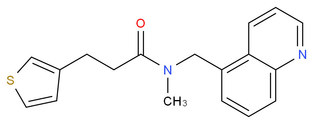 N-methyl-N-(5-quinolinylmethyl)-3-(3-thienyl)propanamide_分子结构_CAS_)