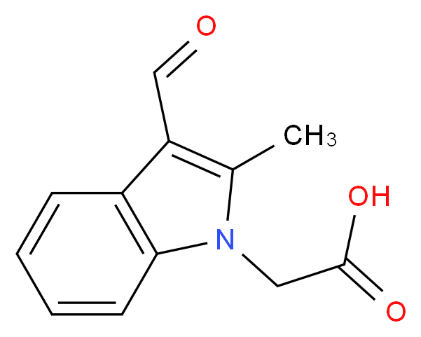 (3-formyl-2-methyl-1H-indol-1-yl)acetic acid_分子结构_CAS_432001-45-1)