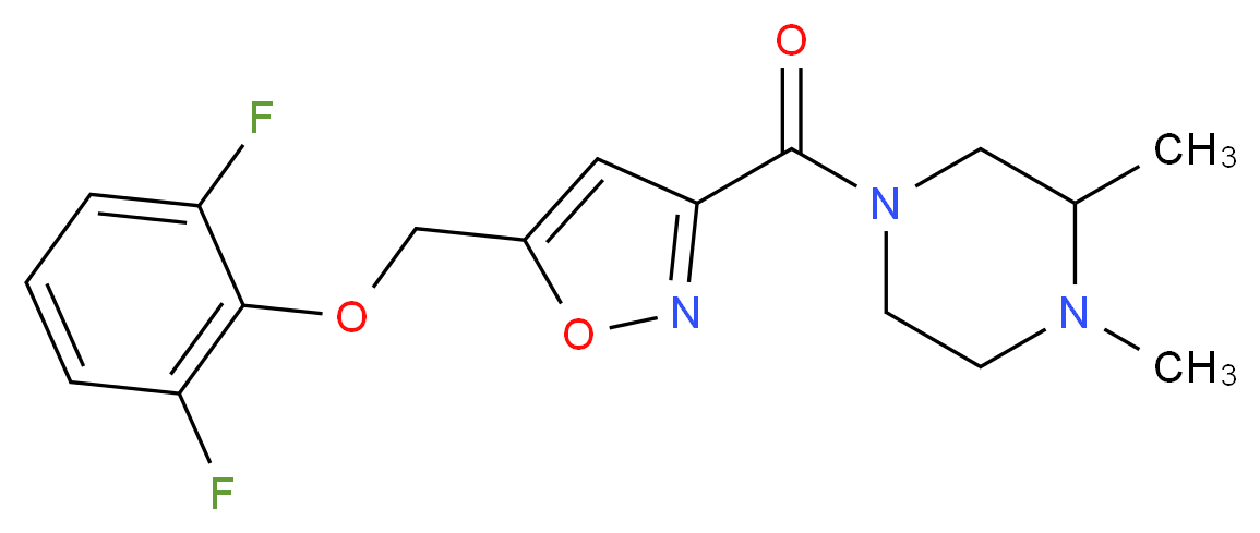 4-({5-[(2,6-difluorophenoxy)methyl]-3-isoxazolyl}carbonyl)-1,2-dimethylpiperazine_分子结构_CAS_)