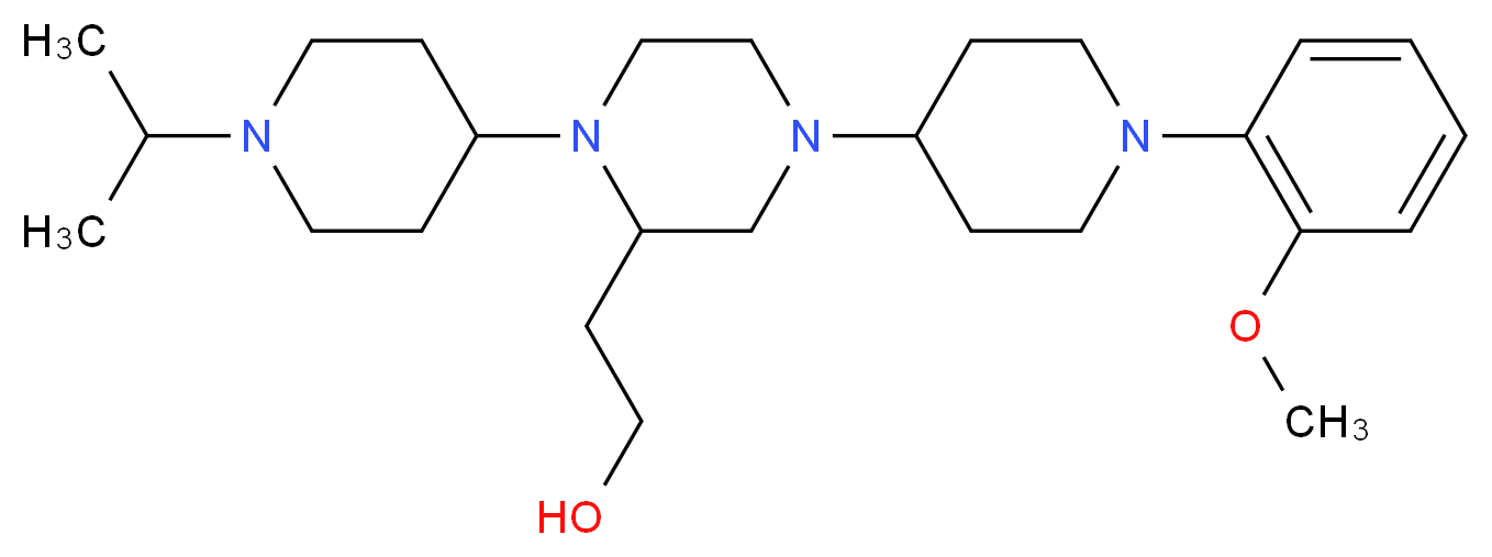 2-{1-(1-isopropyl-4-piperidinyl)-4-[1-(2-methoxyphenyl)-4-piperidinyl]-2-piperazinyl}ethanol_分子结构_CAS_)