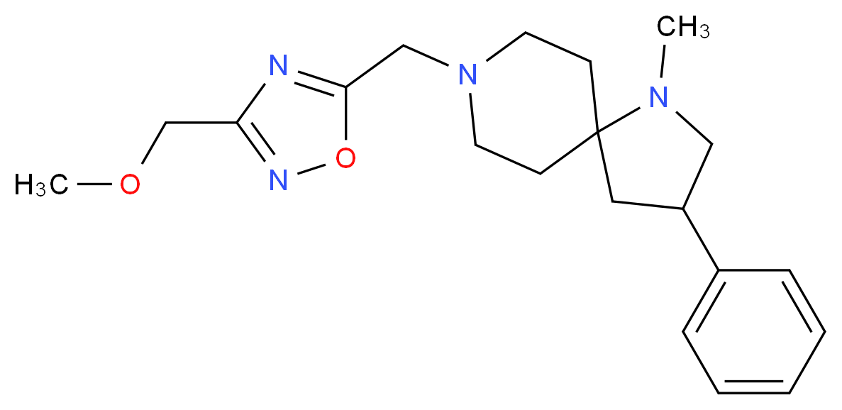 8-{[3-(methoxymethyl)-1,2,4-oxadiazol-5-yl]methyl}-1-methyl-3-phenyl-1,8-diazaspiro[4.5]decane_分子结构_CAS_)