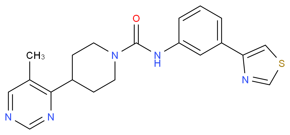 4-(5-methylpyrimidin-4-yl)-N-[3-(1,3-thiazol-4-yl)phenyl]piperidine-1-carboxamide_分子结构_CAS_)