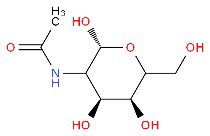 N-[(2R,4S,5S)-2,4,5-trihydroxy-6-(hydroxymethyl)oxan-3-yl]acetamide_分子结构_CAS_7772-94-3