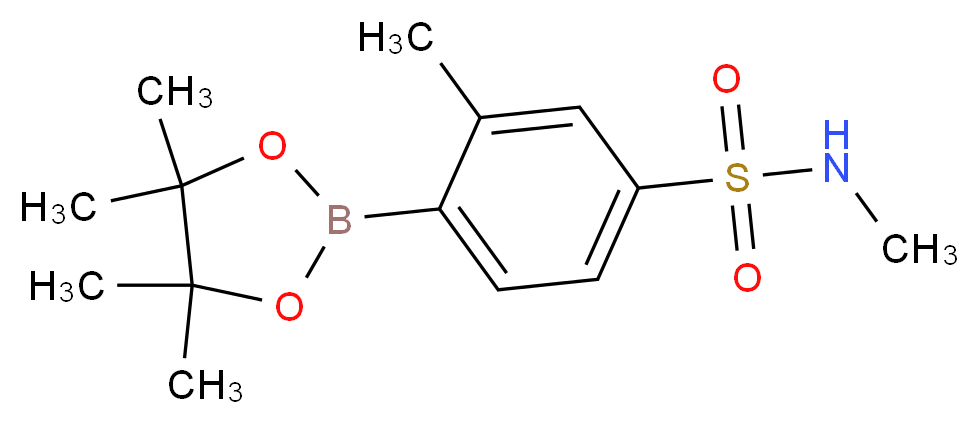 N,3-dimethyl-4-(tetramethyl-1,3,2-dioxaborolan-2-yl)benzene-1-sulfonamide_分子结构_CAS_1152274-54-8