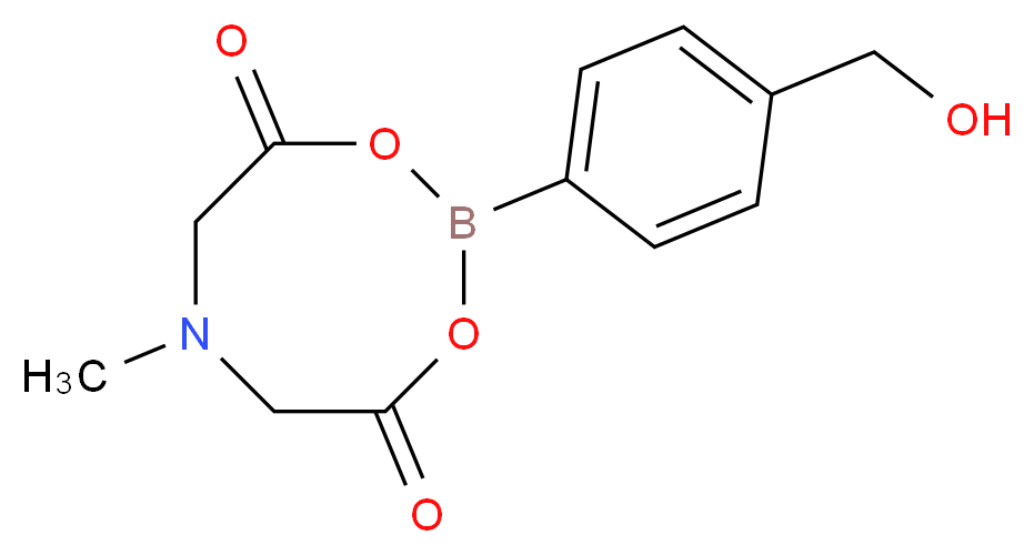 2-[4-(hydroxymethyl)phenyl]-6-methyl-1,3,6,2-dioxazaborocane-4,8-dione_分子结构_CAS_1072960-82-7