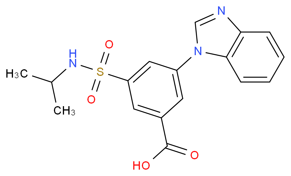 3-(1H-benzimidazol-1-yl)-5-[(isopropylamino)sulfonyl]benzoic acid_分子结构_CAS_)