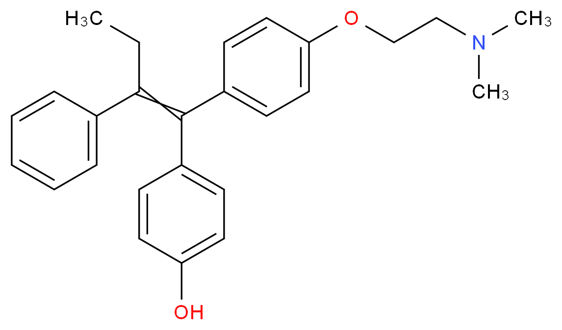 4-(1-{4-[2-(dimethylamino)ethoxy]phenyl}-2-phenylbut-1-en-1-yl)phenol_分子结构_CAS_68392-35-8