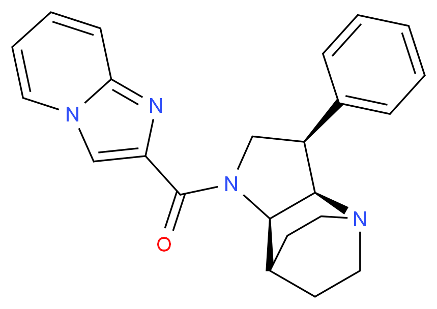 (3R*,3aR*,7aR*)-1-(imidazo[1,2-a]pyridin-2-ylcarbonyl)-3-phenyloctahydro-4,7-ethanopyrrolo[3,2-b]pyridine_分子结构_CAS_)