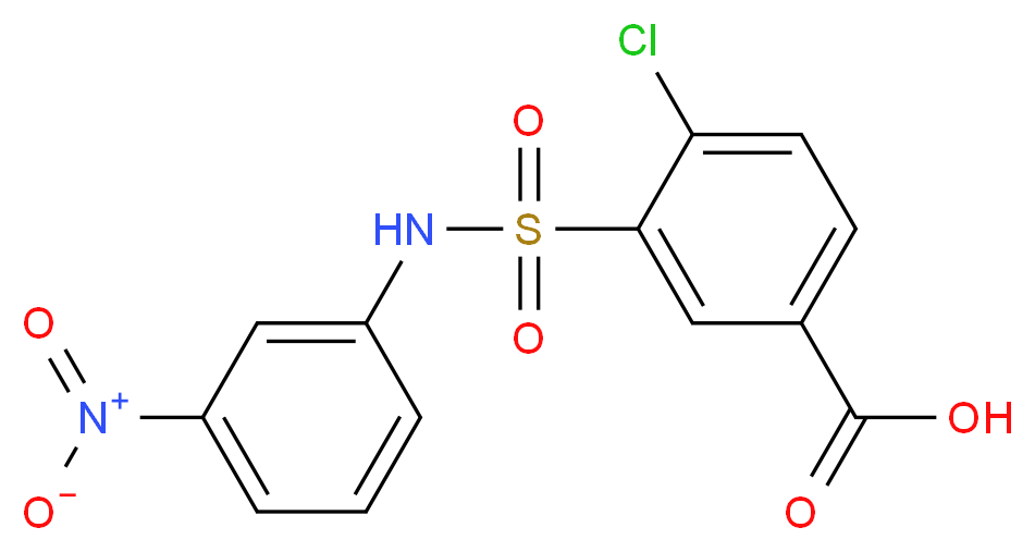 4-chloro-3-[(3-nitrophenyl)sulfamoyl]benzoic acid_分子结构_CAS_412940-35-3