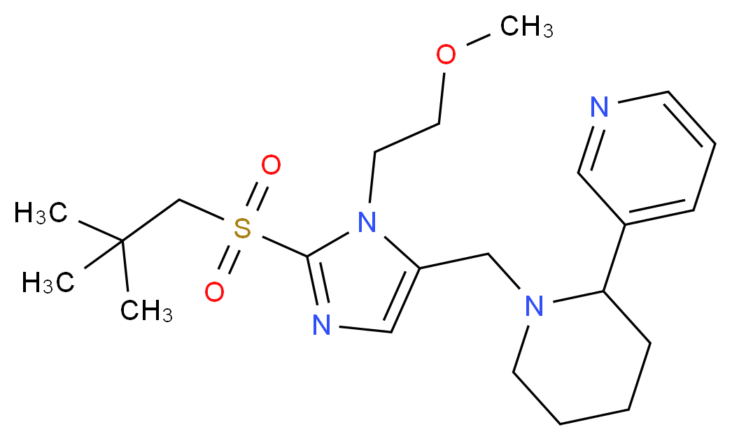 3-(1-{[2-[(2,2-dimethylpropyl)sulfonyl]-1-(2-methoxyethyl)-1H-imidazol-5-yl]methyl}-2-piperidinyl)pyridine_分子结构_CAS_)