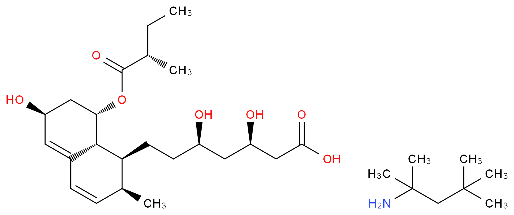 Pravastatin 1,1,3,3-Tetramethylbutylamine_分子结构_CAS_151006-14-3)