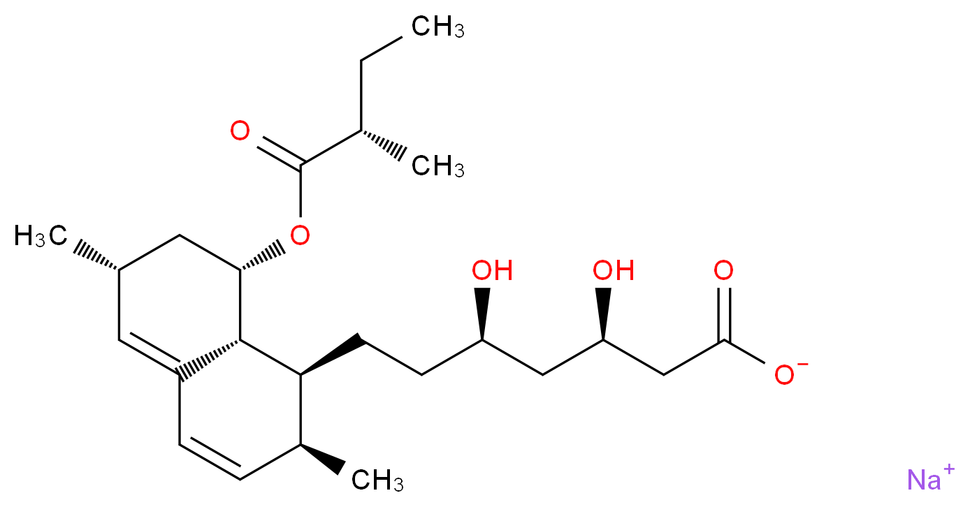 Lovastatin Hydroxy Acid, Sodium Salt_分子结构_CAS_75225-50-2)