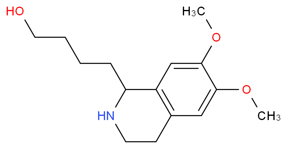 4-(6,7-DIMETHOXY-1,2,3,4-TETRAHYDRO-ISOQUINOLIN-1-YL)-BUTAN-1-OL_分子结构_CAS_148204-33-5)