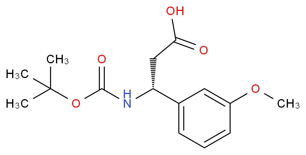 (3R)-3-{[(tert-butoxy)carbonyl]amino}-3-(3-methoxyphenyl)propanoic acid_分子结构_CAS_500788-86-3