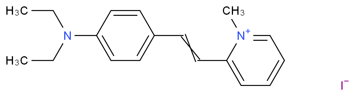 2-{2-[4-(diethylamino)phenyl]ethenyl}-1-methylpyridin-1-ium iodide_分子结构_CAS_83846-70-2