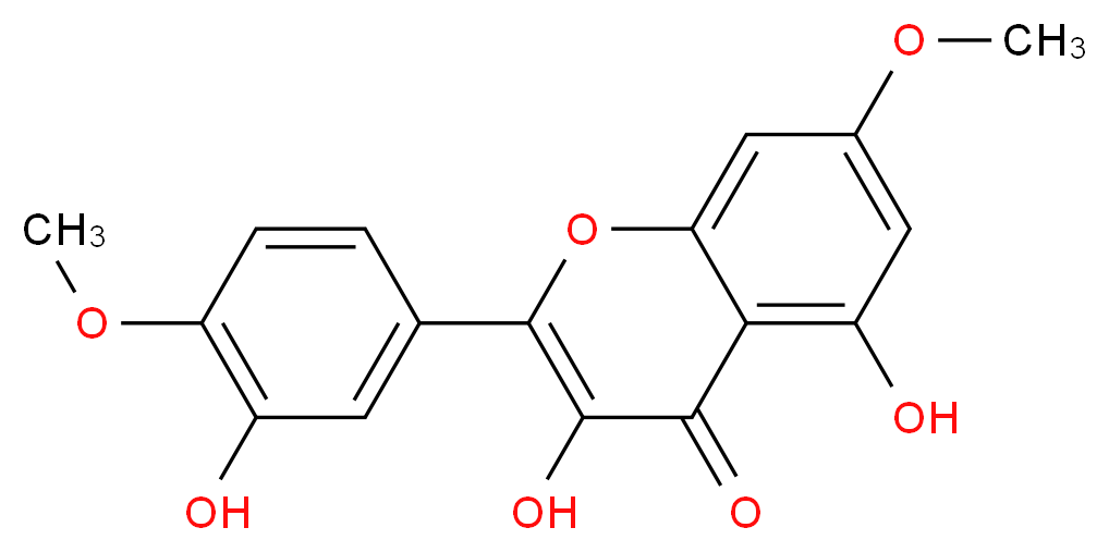 3,5-dihydroxy-2-(3-hydroxy-4-methoxyphenyl)-7-methoxy-4H-chromen-4-one_分子结构_CAS_529-40-8