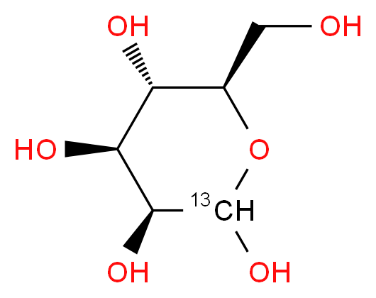(3S,4S,5S,6R)-6-(hydroxymethyl)(2-<sup>1</sup><sup>3</sup>C)oxane-2,3,4,5-tetrol_分子结构_CAS_70849-31-9