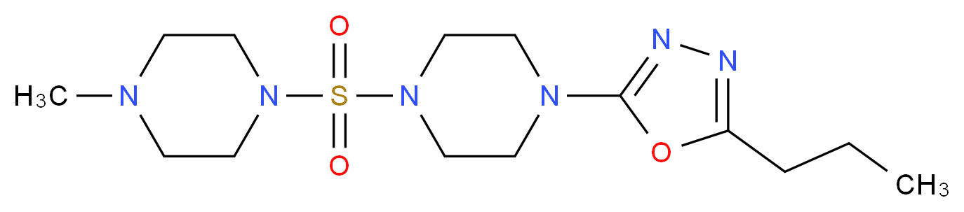 1-methyl-4-{[4-(5-propyl-1,3,4-oxadiazol-2-yl)piperazin-1-yl]sulfonyl}piperazine_分子结构_CAS_)