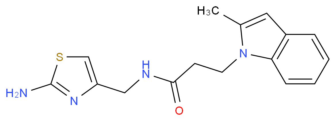 N-[(2-amino-1,3-thiazol-4-yl)methyl]-3-(2-methyl-1H-indol-1-yl)propanamide_分子结构_CAS_)