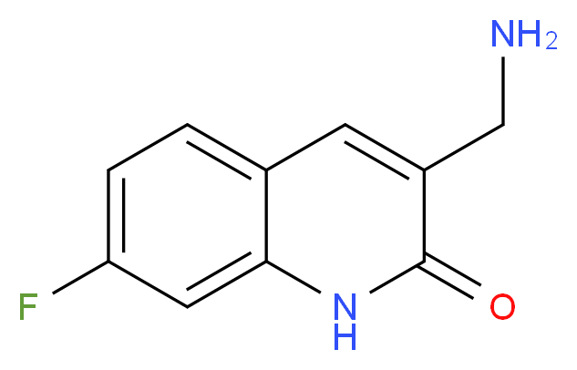 3-(aminomethyl)-7-fluoro-1,2-dihydroquinolin-2-one_分子结构_CAS_887405-62-1