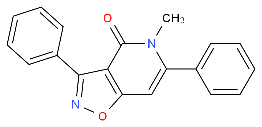 5-methyl-3,6-diphenyl-4H,5H-[1,2]oxazolo[4,5-c]pyridin-4-one_分子结构_CAS_60986-80-3
