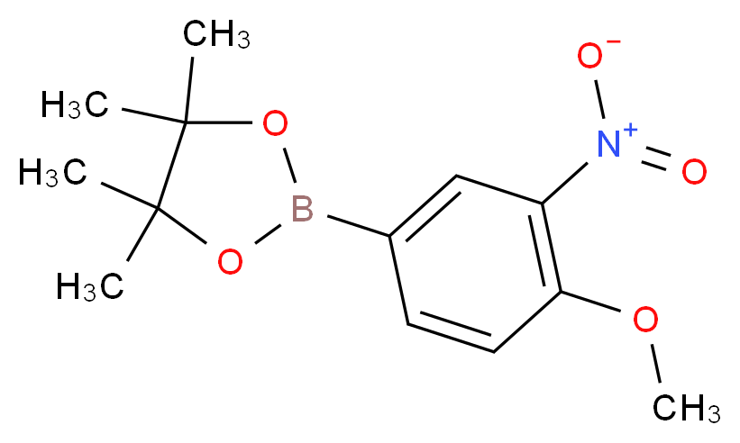 4-METHOXY-3-NITROPHENYLBORONIC ACID, PINACOL ESTER_分子结构_CAS_554411-20-0)