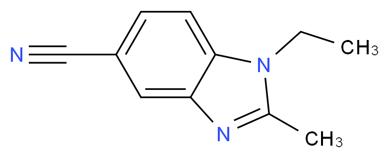 1-ethyl-2-methyl-1H-1,3-benzodiazole-5-carbonitrile_分子结构_CAS_62306-08-5