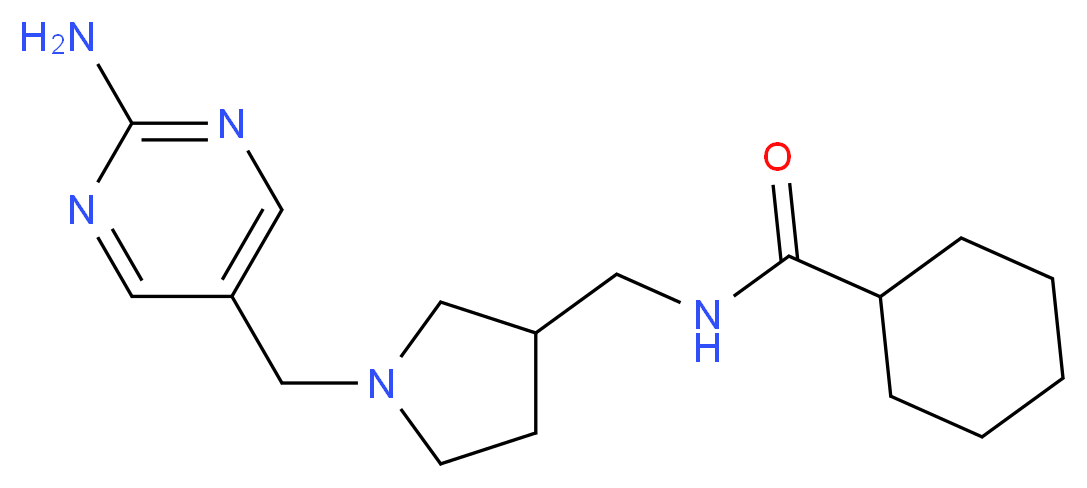 N-({1-[(2-aminopyrimidin-5-yl)methyl]pyrrolidin-3-yl}methyl)cyclohexanecarboxamide_分子结构_CAS_)