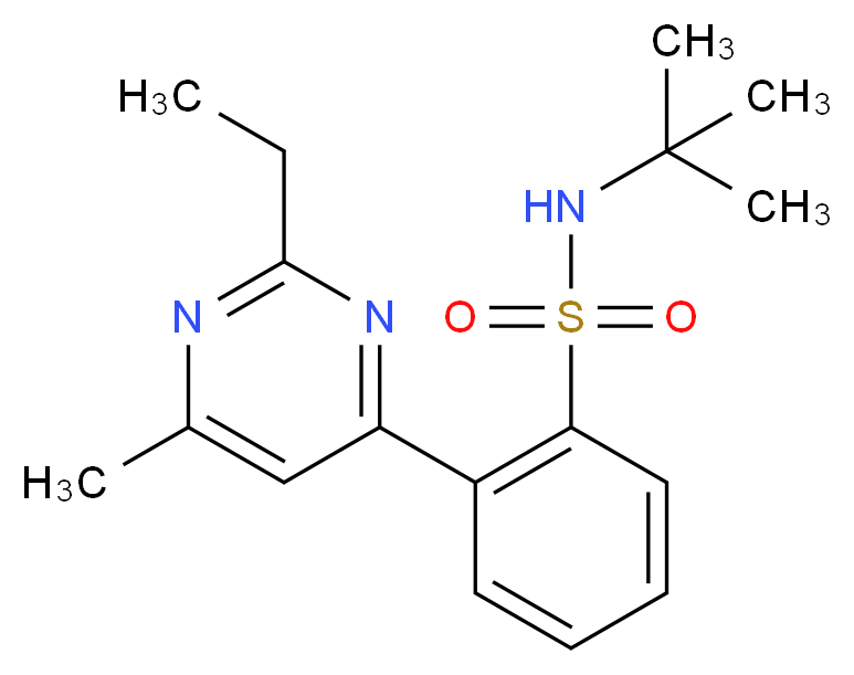 N-(tert-butyl)-2-(2-ethyl-6-methylpyrimidin-4-yl)benzenesulfonamide_分子结构_CAS_)