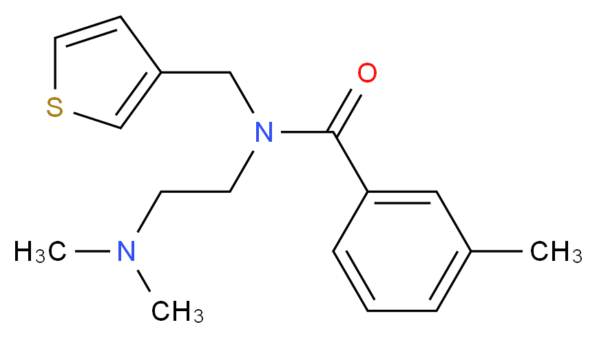 N-[2-(dimethylamino)ethyl]-3-methyl-N-(3-thienylmethyl)benzamide_分子结构_CAS_)