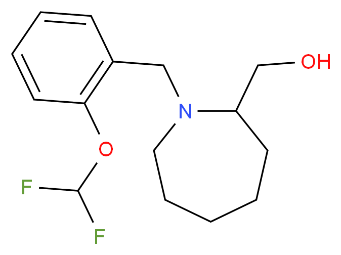 {1-[2-(difluoromethoxy)benzyl]azepan-2-yl}methanol_分子结构_CAS_)