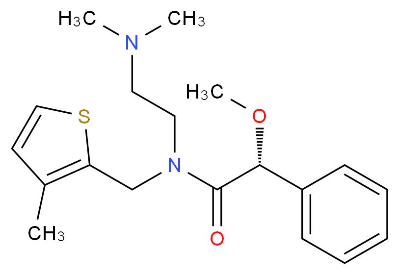 (2R)-N-[2-(dimethylamino)ethyl]-2-methoxy-N-[(3-methyl-2-thienyl)methyl]-2-phenylacetamide_分子结构_CAS_)