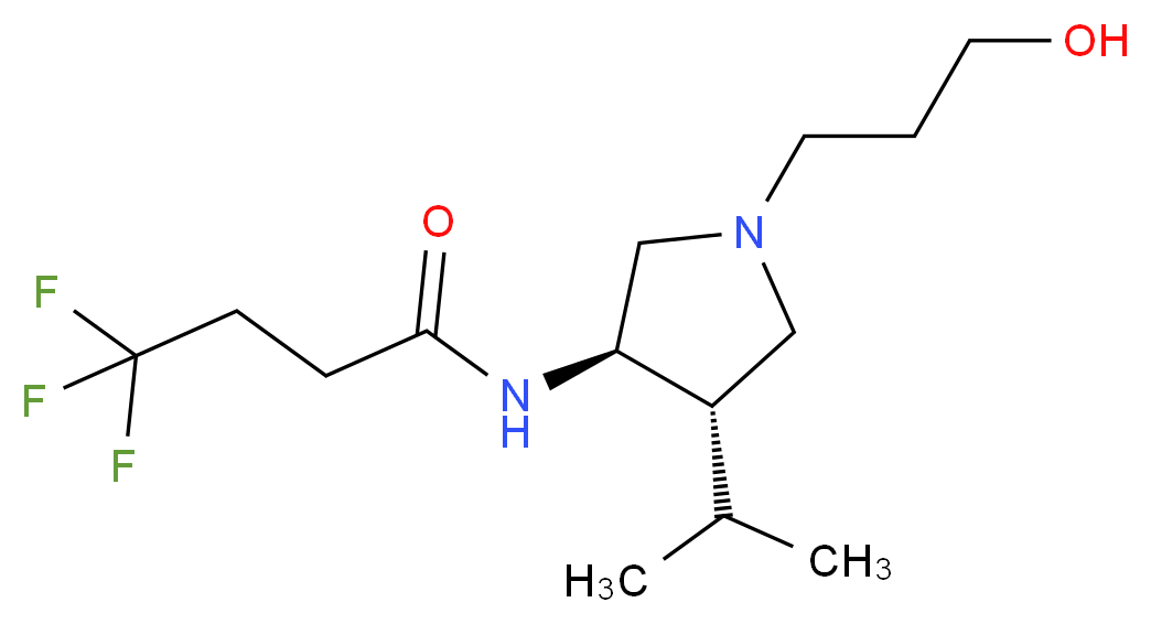 4,4,4-trifluoro-N-[(3R*,4S*)-1-(3-hydroxypropyl)-4-isopropyl-3-pyrrolidinyl]butanamide_分子结构_CAS_)