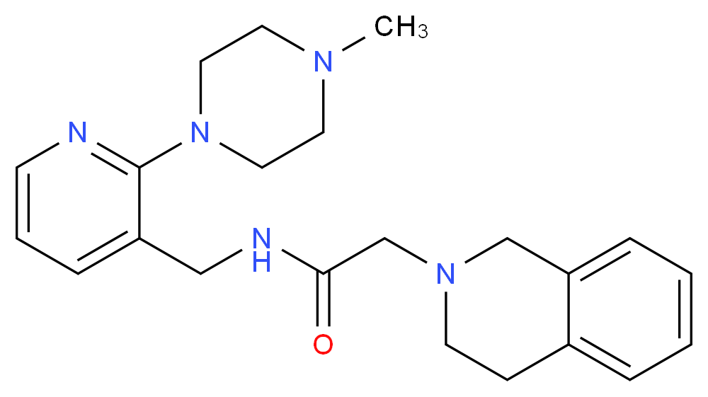 2-(3,4-dihydroisoquinolin-2(1H)-yl)-N-{[2-(4-methylpiperazin-1-yl)pyridin-3-yl]methyl}acetamide_分子结构_CAS_)