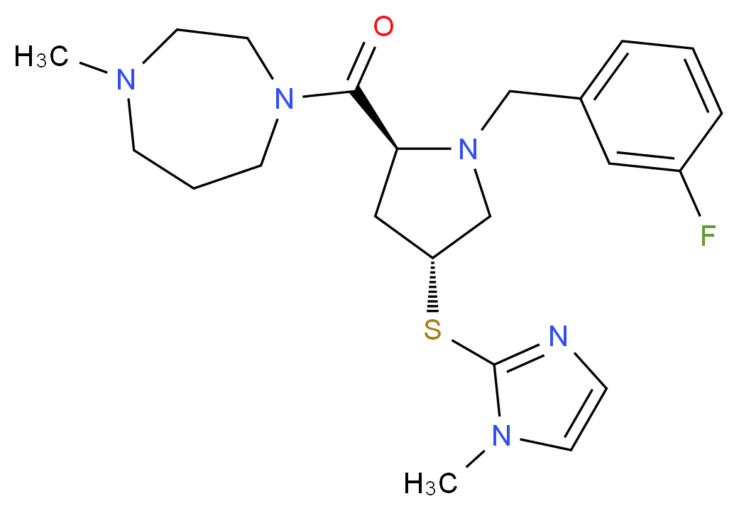 1-{(4R)-1-(3-fluorobenzyl)-4-[(1-methyl-1H-imidazol-2-yl)thio]-L-prolyl}-4-methyl-1,4-diazepane_分子结构_CAS_)