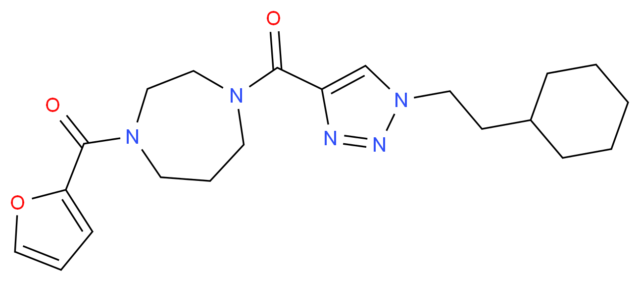 1-{[1-(2-cyclohexylethyl)-1H-1,2,3-triazol-4-yl]carbonyl}-4-(2-furoyl)-1,4-diazepane_分子结构_CAS_)