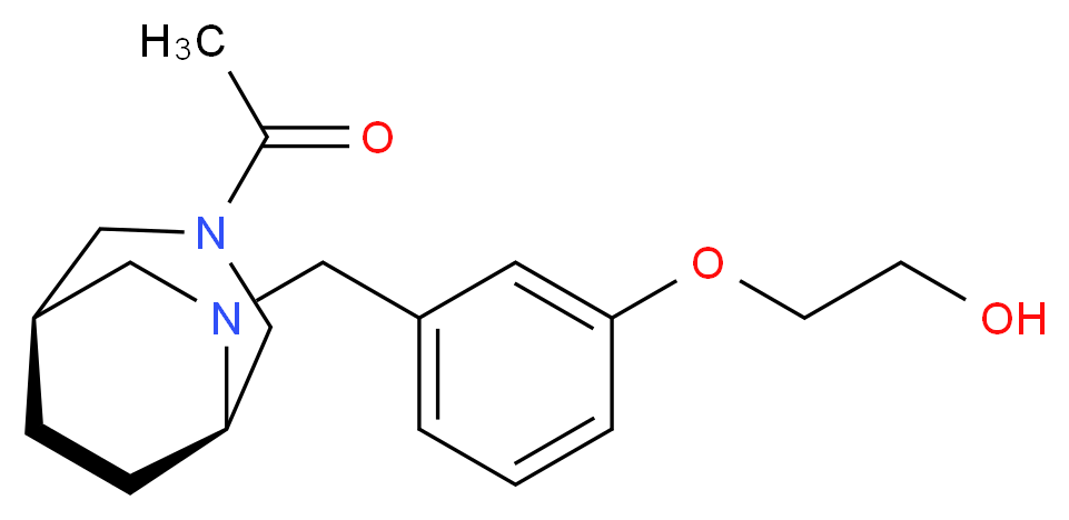 2-(3-{[(1R*,5R*)-3-acetyl-3,6-diazabicyclo[3.2.2]non-6-yl]methyl}phenoxy)ethanol_分子结构_CAS_)