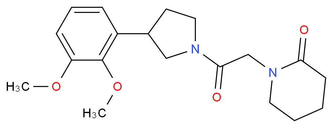 1-{2-[3-(2,3-dimethoxyphenyl)pyrrolidin-1-yl]-2-oxoethyl}piperidin-2-one_分子结构_CAS_)