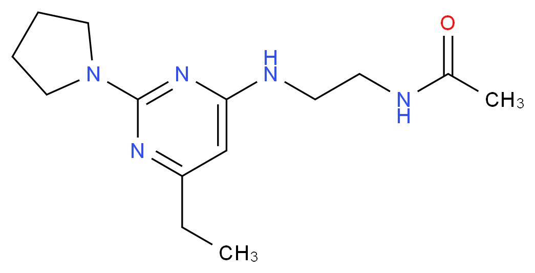 N-{2-[(6-ethyl-2-pyrrolidin-1-ylpyrimidin-4-yl)amino]ethyl}acetamide_分子结构_CAS_)