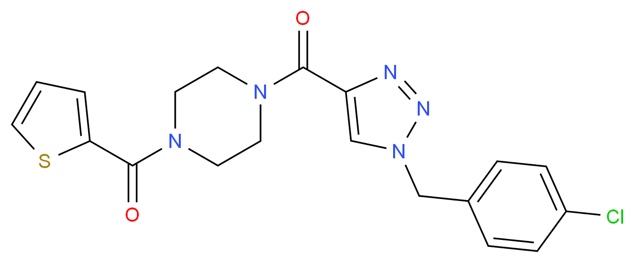 1-{[1-(4-chlorobenzyl)-1H-1,2,3-triazol-4-yl]carbonyl}-4-(2-thienylcarbonyl)piperazine_分子结构_CAS_)